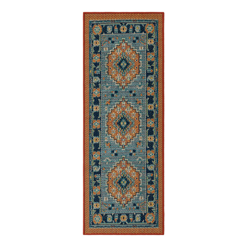 Tapis intérieur / extérieur Felipe Marlenia, Tapis de couloir 2 pi x 5 pi 1 po