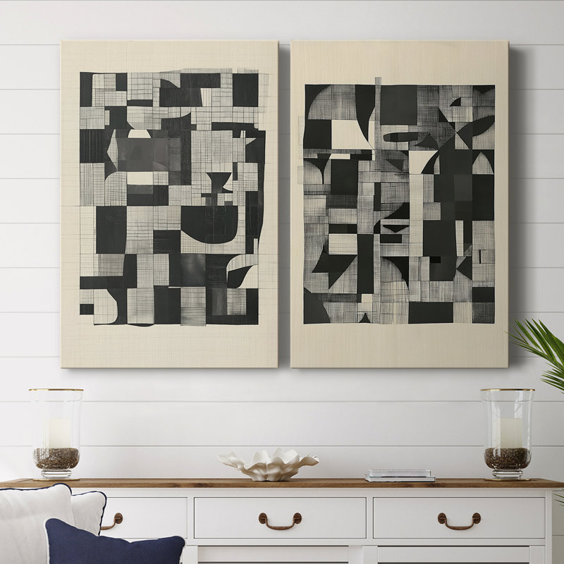 ABSTRACT Series DCCCLxxxviii - Toile tendue avec châssis de qualité supérieure - Prêt à être accroché, H 27 po x l 36 po