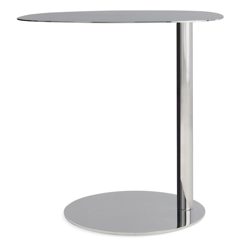 Swole Single End Table, 20" H x 20" W x 15" D, Polished Stainless