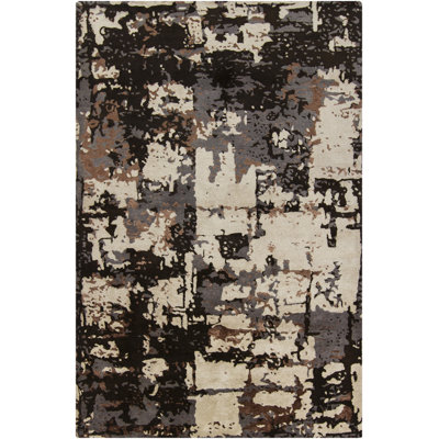 Rupec Brown & Black Abstract Area Rug