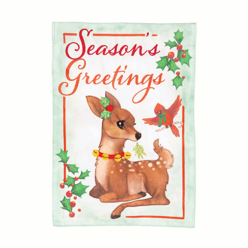 Drapeau de jardin Seasons Greetings Applique