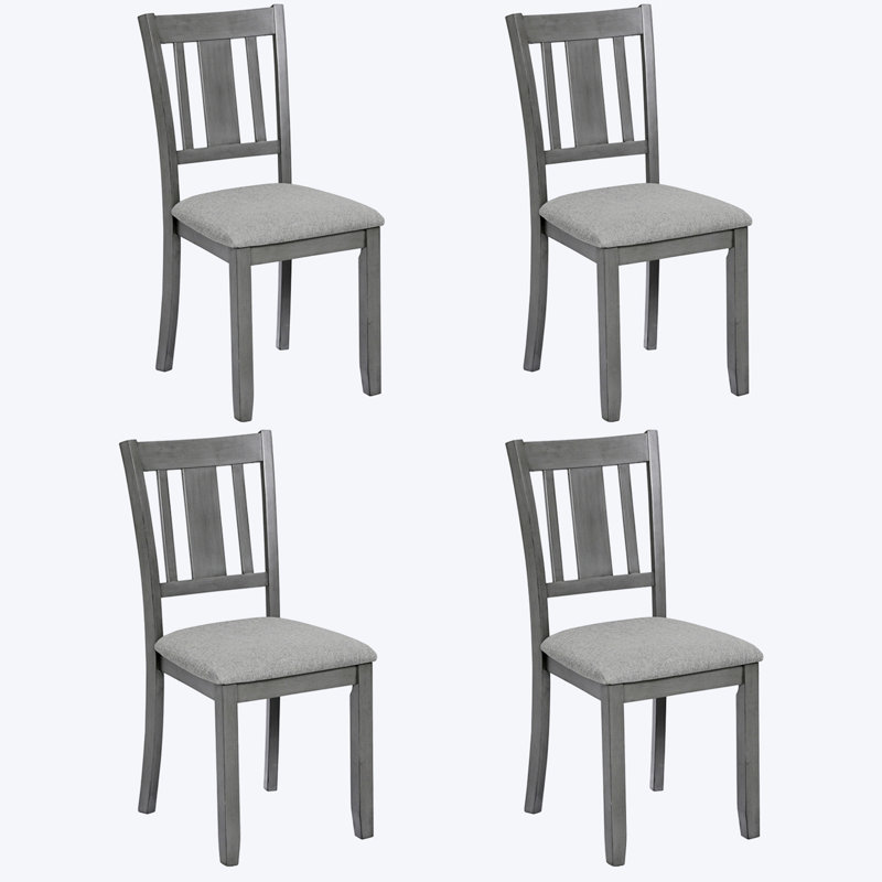 Landrigan Fabric Side Chair Dining Chair Wooden Dining Chairs Set  4, Kitchen Chair with Padded Seat, Upholstered Side Chair for Dining Room, Living Room