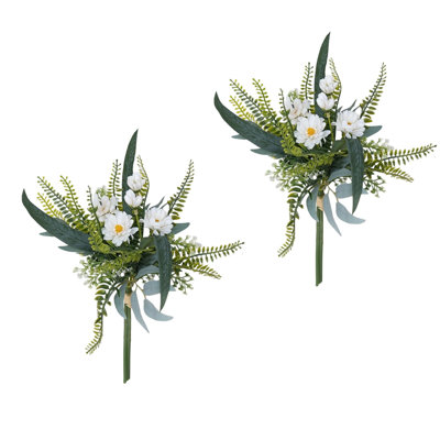 Faux fleurs artificielles en forme de fausse soie à deux faisceaux de bouquet de fleurs et de fleurs artificielles pour la maison.