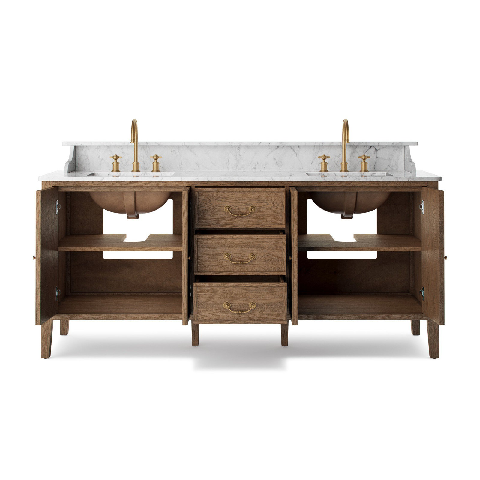 Elliston Double Vanity-Carrara Marble