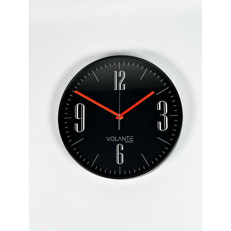 Ampelio Wall Clock, Black/Red