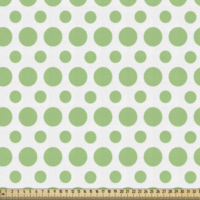 fab_34068_Ambesonne Green Fabric By The Yard, 60S 70S Pop Art Inspired Retro Green Polka Dots Circles Vintage Design Art, Decorative Fabric For Uphols -  East Urban Home, A4D0FE60C941488893DE32C84E2AA99F