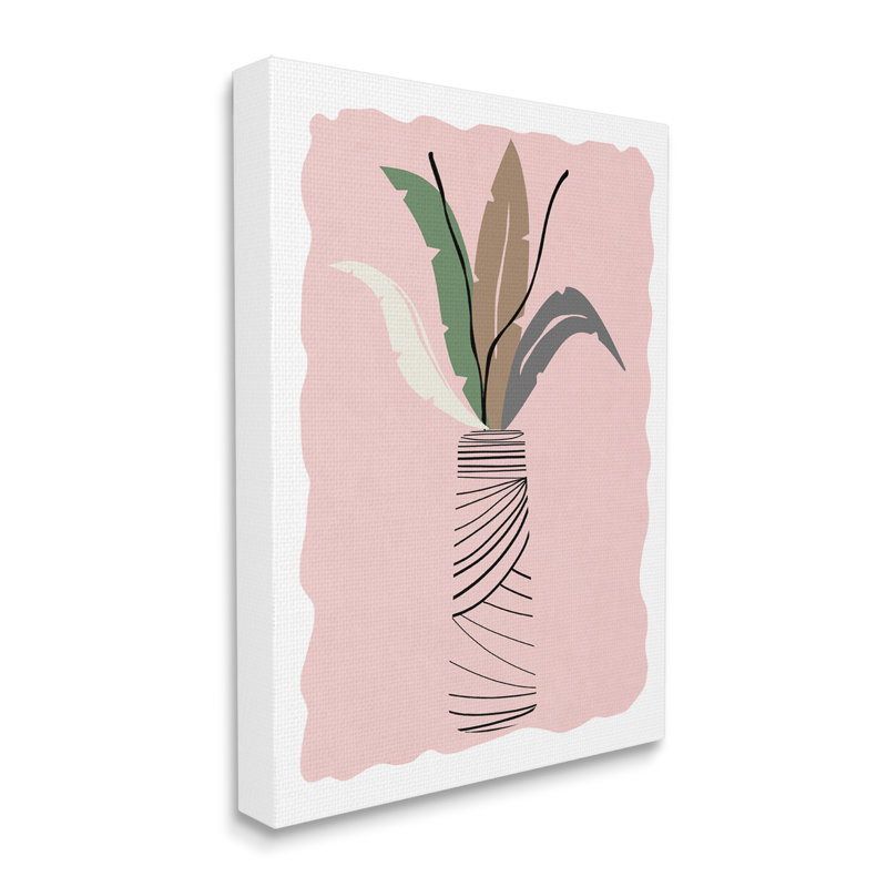 «Tropical Calathea Vines», art abstrait moderne sur toile tendue par Daniela Santiago, H 30 po x l 40 po, Toile tendue