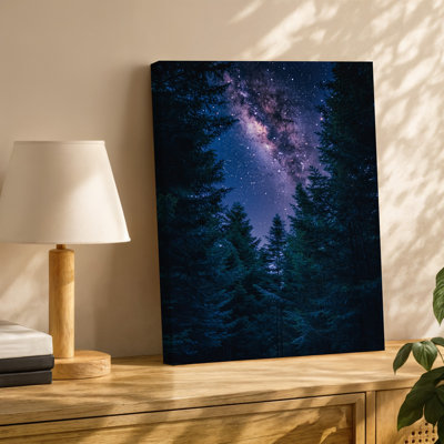 Toile, "Une vue époustouflante d'une forêt dense la nuit"