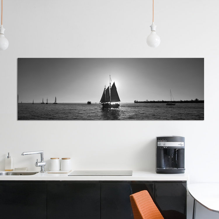 Voilier, key west, floride, états-unis-impression panoramique sur toile tendue, H 20 po x l 60 po x P 1,5 po, Toile tendue