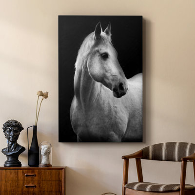 White Mare Drama -Custom Wrapped Gallery Cavas