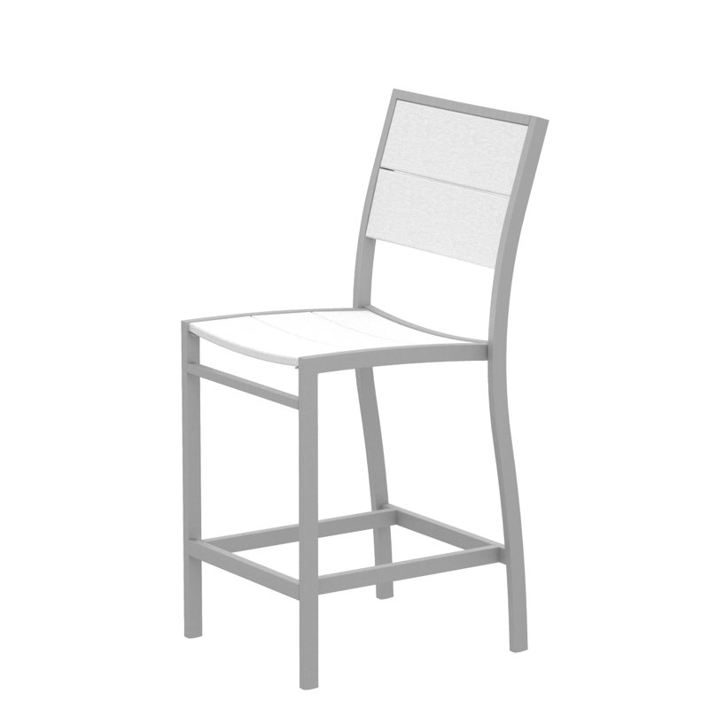 Chaise d'appoint POLYWOOD Surf City, Argent texturé / Blanc classique