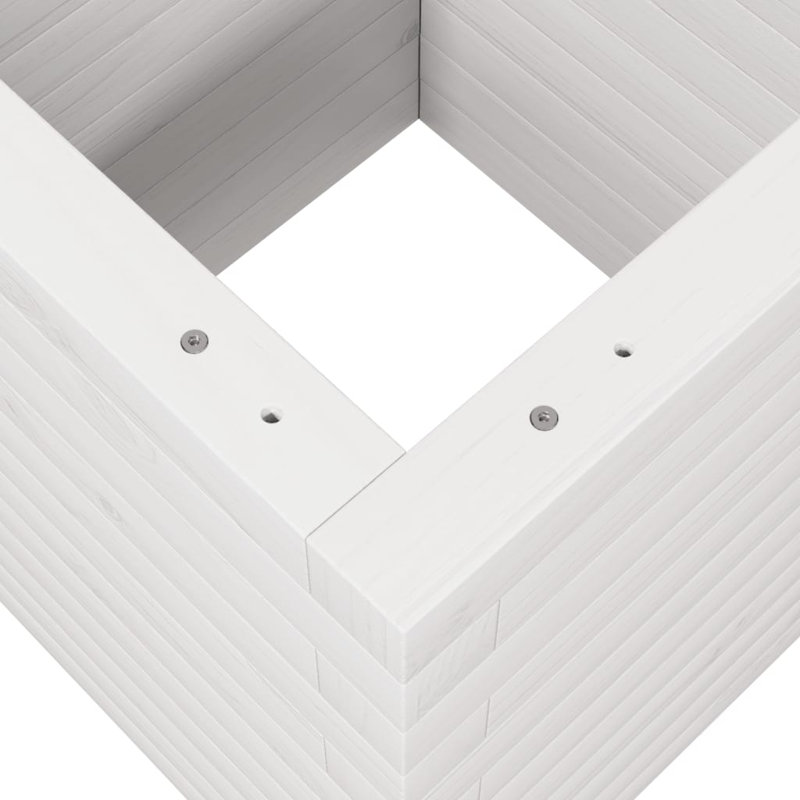 Amiela Planter Box, White, 46cm H x 40cm W x 40cm D