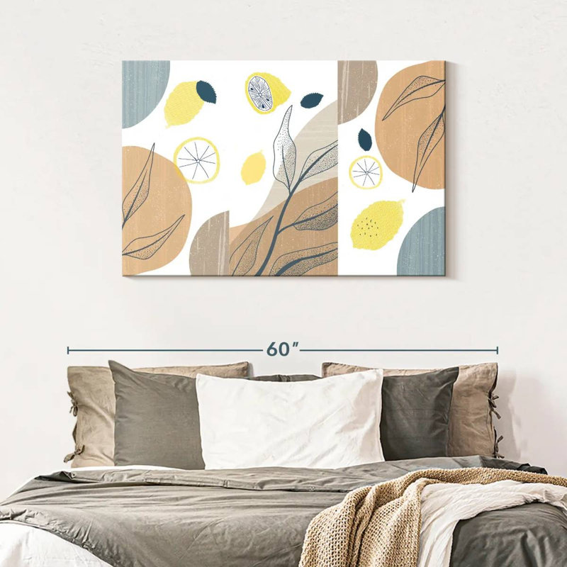 Boho Botanical Lemons, 30" H x 45" W