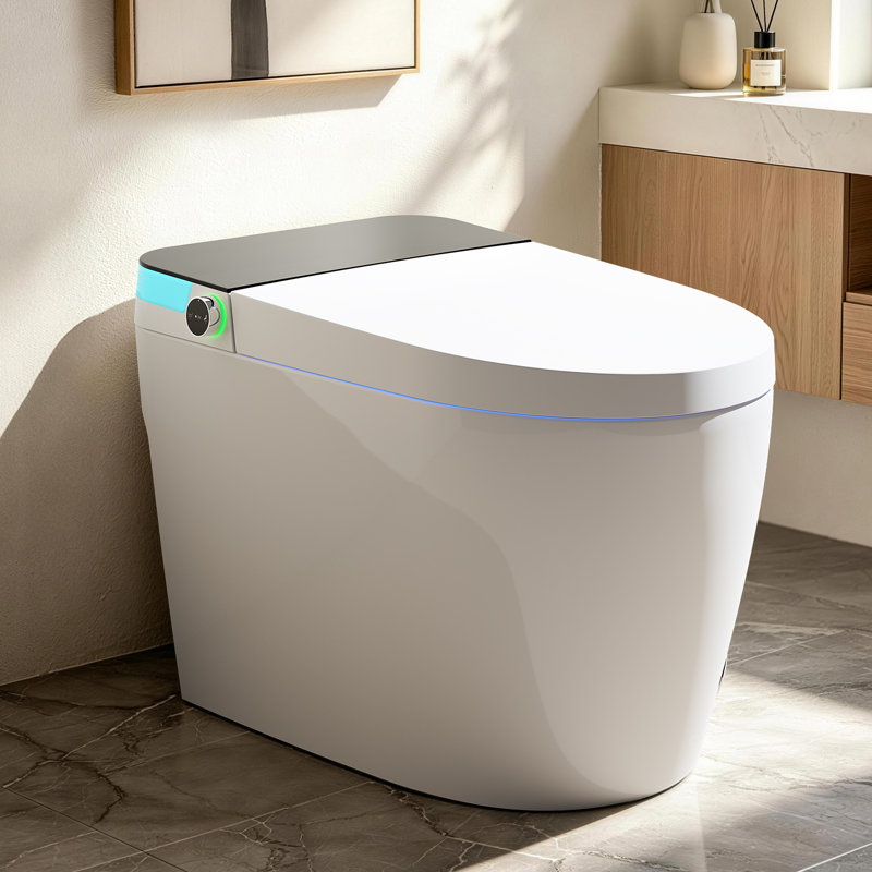 Toilette intelligente BCAHome ADA, couvercle à ouverture automatique, double chasse automatique 1,28 gallon, hauteur confortable 17,6 po ADA, siège chauffant, fermeture en douceur
