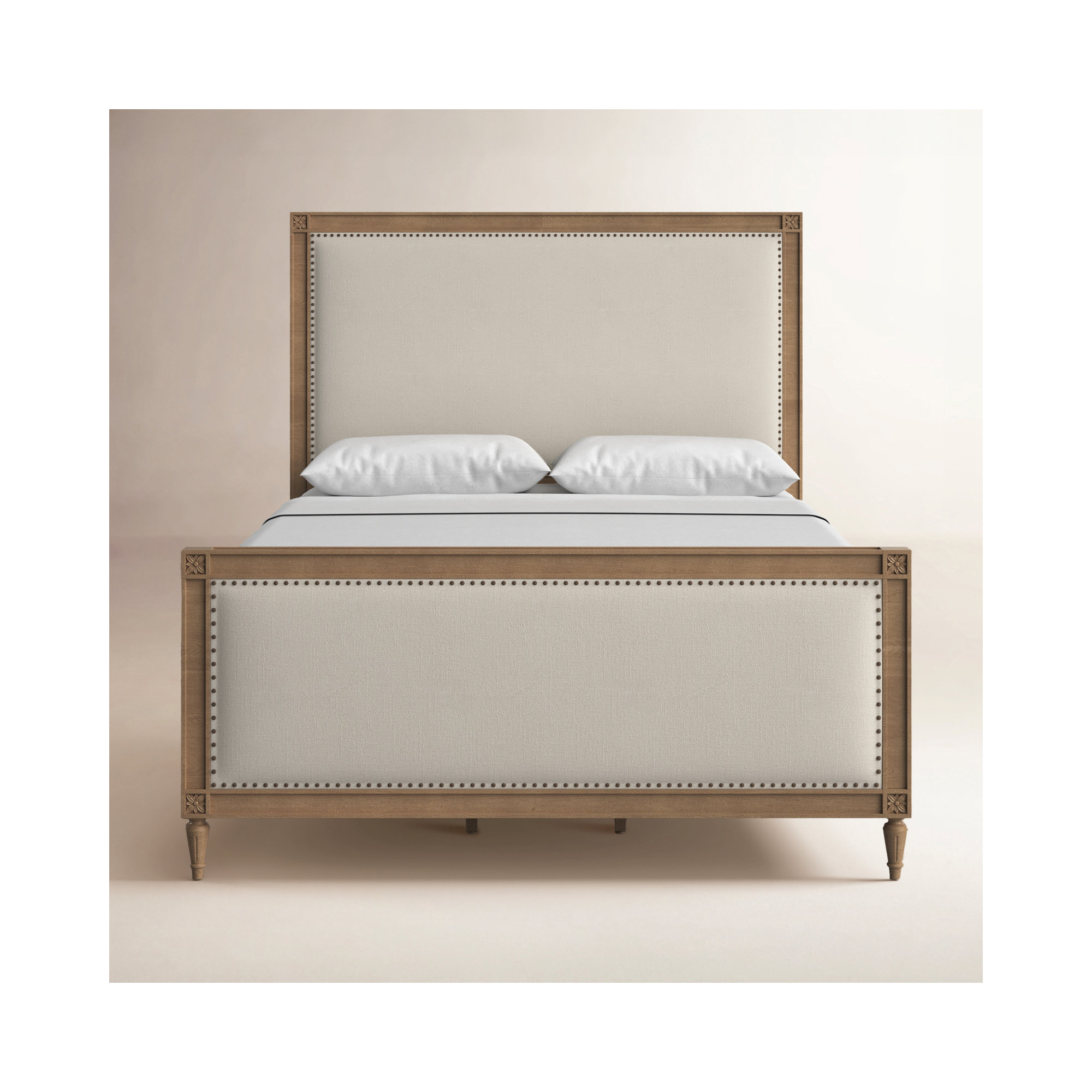 Batten Upholstered Bed, Brown, King