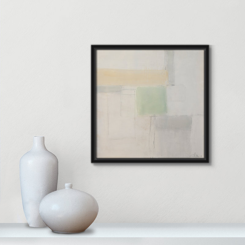 «Veasey Powder Room Whispers-I» par - reproduction de cadre flottant sur toile, H 13,5 po x l 13,5 po x P 2 po, Cadre noir