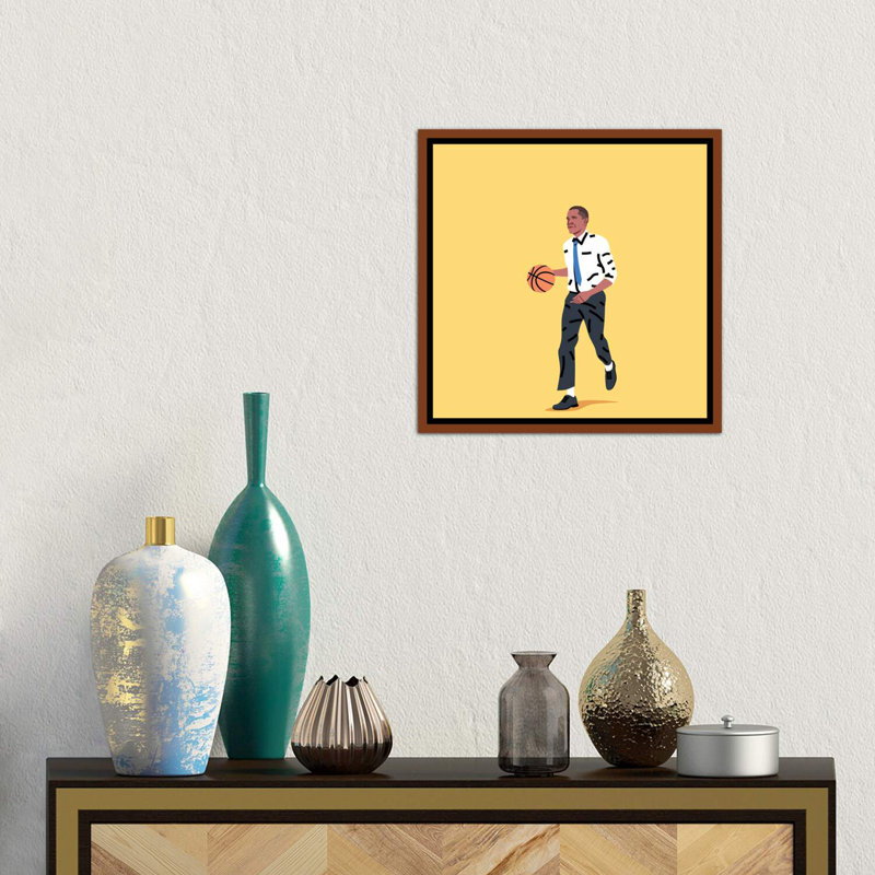«Balling Barack» par Elad Shagrir - impression, Cadre flottant brun, H 18 po x l 18 po x 1,5 po