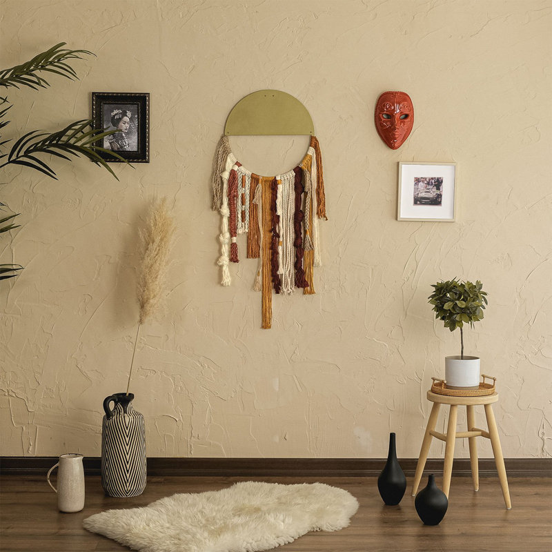 Armonia Metal Macrame Wall Décor, Boho Decoration, Handmade Wall Decor