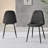 Morral Luxury Diamond Quilt Stitched Faux Leather Upholstered Tapered Metal Leg Dining Chairs-963833133-963833040