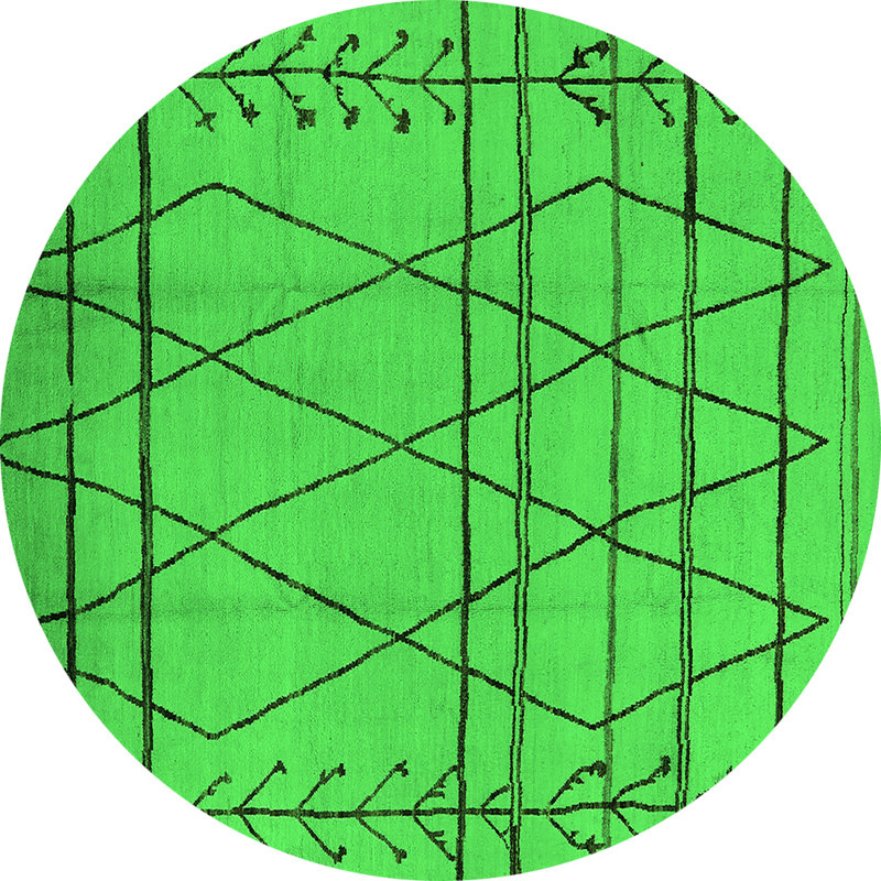 Tapis verts Mid-Century 1243, Rond 3 pi