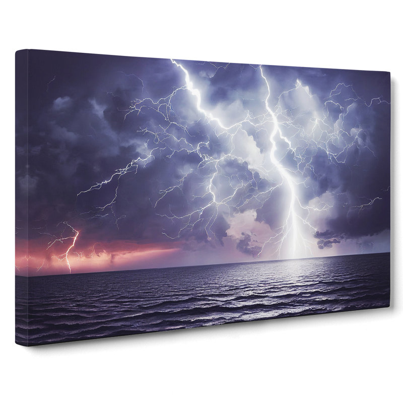 Hopeful Lightning Storm - Wrapped Canvas, 35cm H x 50cm W x 3cm D