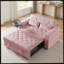 Canapé-lit en velours rose-983767599