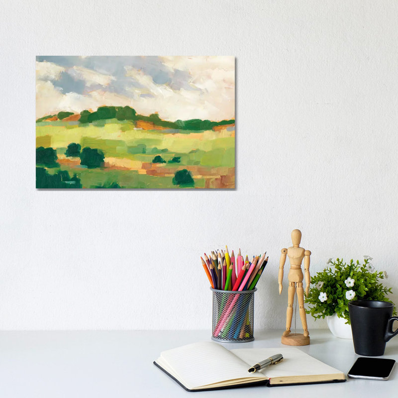 «Scattered Trees II» par Ethan Harper - reproduction d'art, H 8 po x l 12 po x P 0,75 po, Toile tendue, Pas de tapis