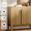 Ensemble de chambre à coucher 3 pièces, commode et table de chevet de style Mid-Century pour la chambre à coucher, commode moderne à profil incurvé, ensemble de commode en bois-318215803