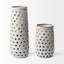 Vase de plancher en céramique 19 po gris-1862929318