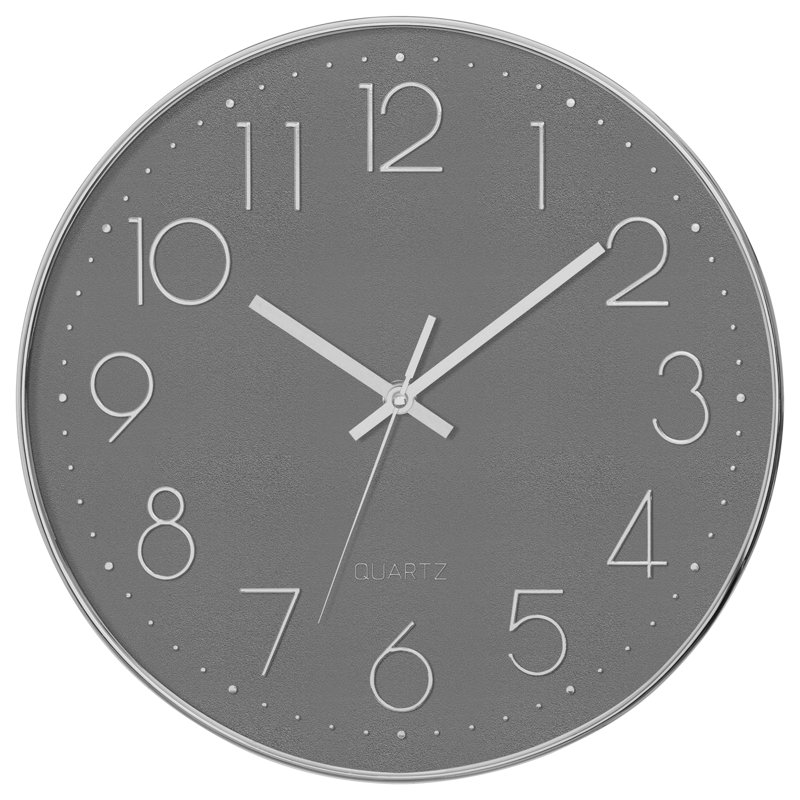 Laylahni Metal Wall Clock, Grey