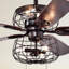 Ventilateur de plafond en cage à 5 pales Kaiya avec chaîne de traction et ensemble d'éclairage inclus