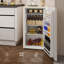 Cream Beige 91 Litre Under Counter Fridge Freezer with 10 Litre Chiller Box, Adjustable Thermostat and Reversible 180 Degree Door for Home Kitchen Office