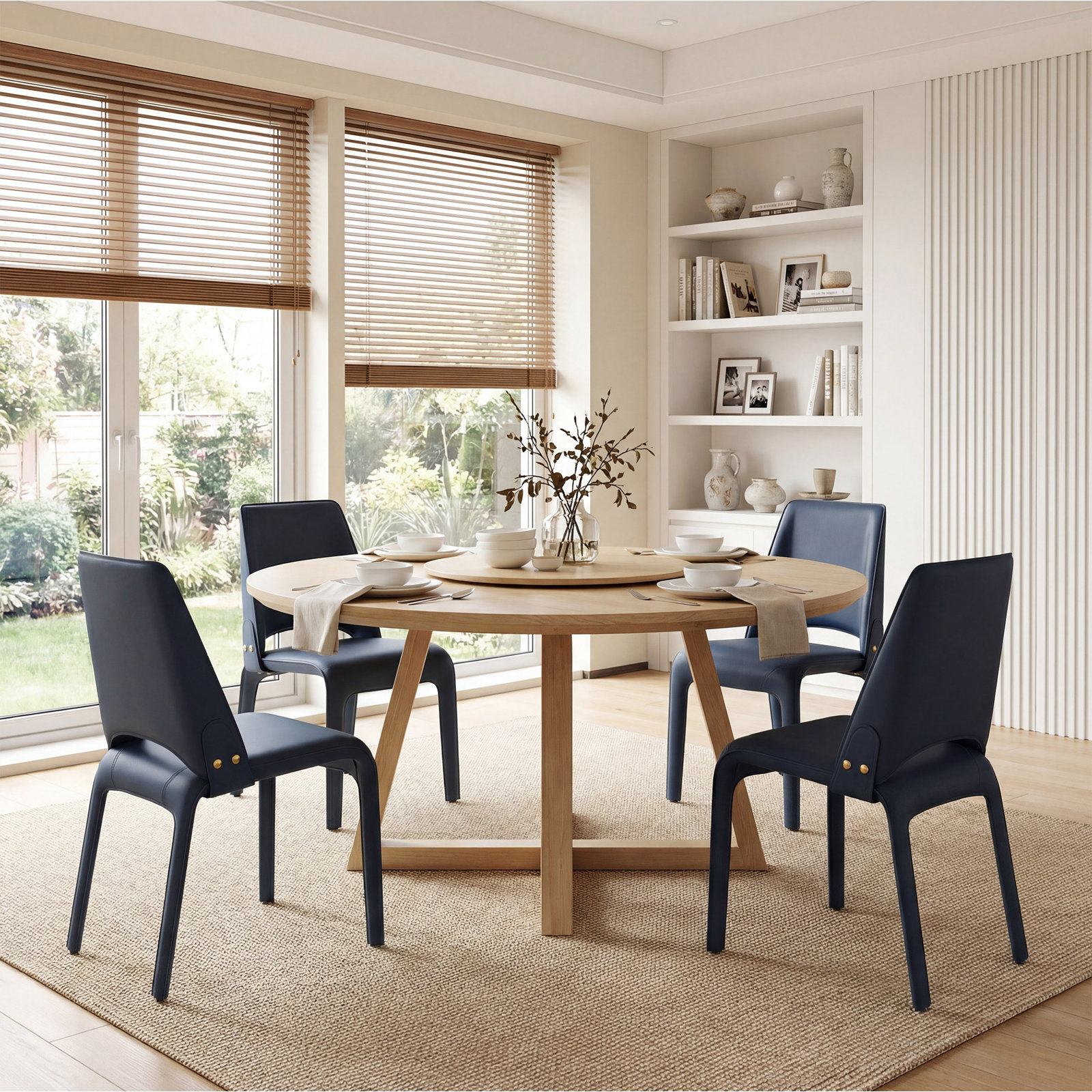 Vannes Side Chair, Blue, 6, No Assembly Needed