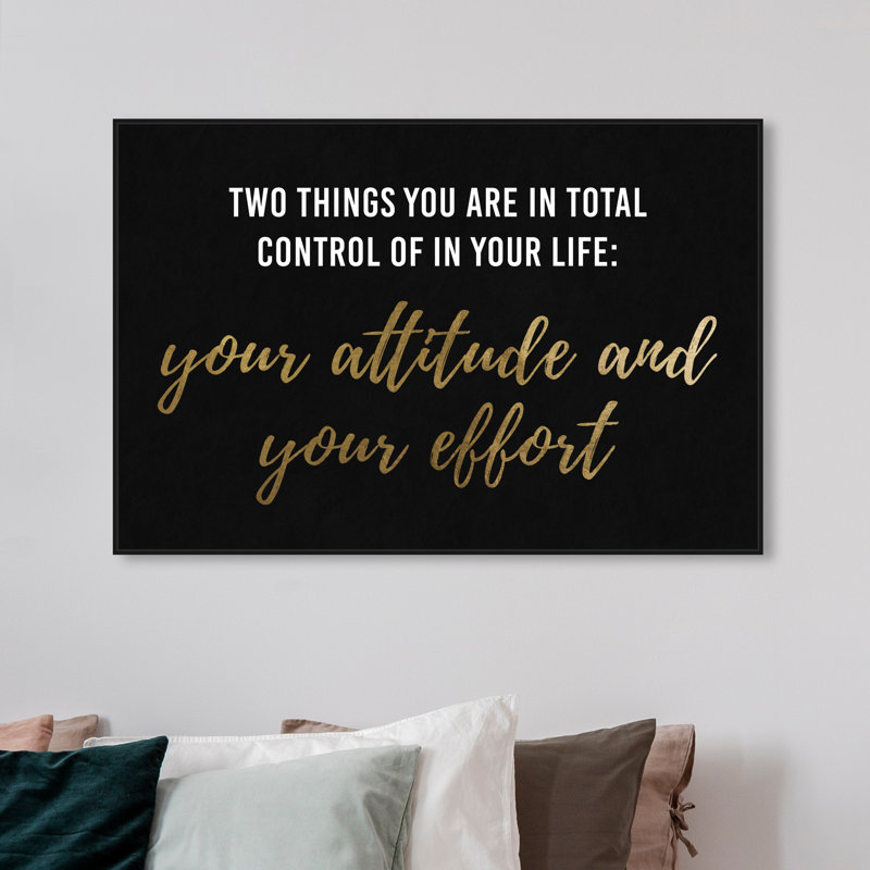 «Attitude and Effort», reproduction d'art sur toile, H 36 po x l 54 po, Toile encadrée, Noir