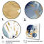 «Dark Blue & Gold Abstract Circle Texture I», reproduction sur toile-424495074-424495072
