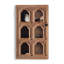 Bois massif + panneau de fibres à densité moyenne fixé au mur 2 tablettes, présentoir à décor moderne pour chambre à coucher, salle de bain, cuisine, salon-132691535