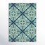 Tapis d'intérieur / extérieur à motif floral bleu / turquoise / vert / blanc Deltana-23970713