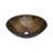 Artistic Feather Pattern Amber Tempered Glass Vessel Sink With Pop-Up Drain, Bathroom Oval Basin Tempered Glass Vanity (No Faucet)-122070033