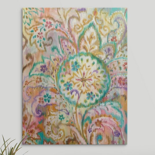 « boho motif cachemire i », impression Danhui Nai, H 36 po x l 27 po x P 1,5 po, Toile