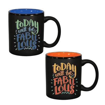 Ensemble de 2 tasses à café 11 oz Today Will Be Fabulou