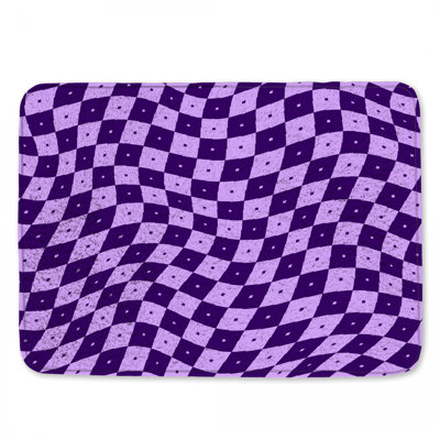 Tapis de bain mauve à carreaux mauve