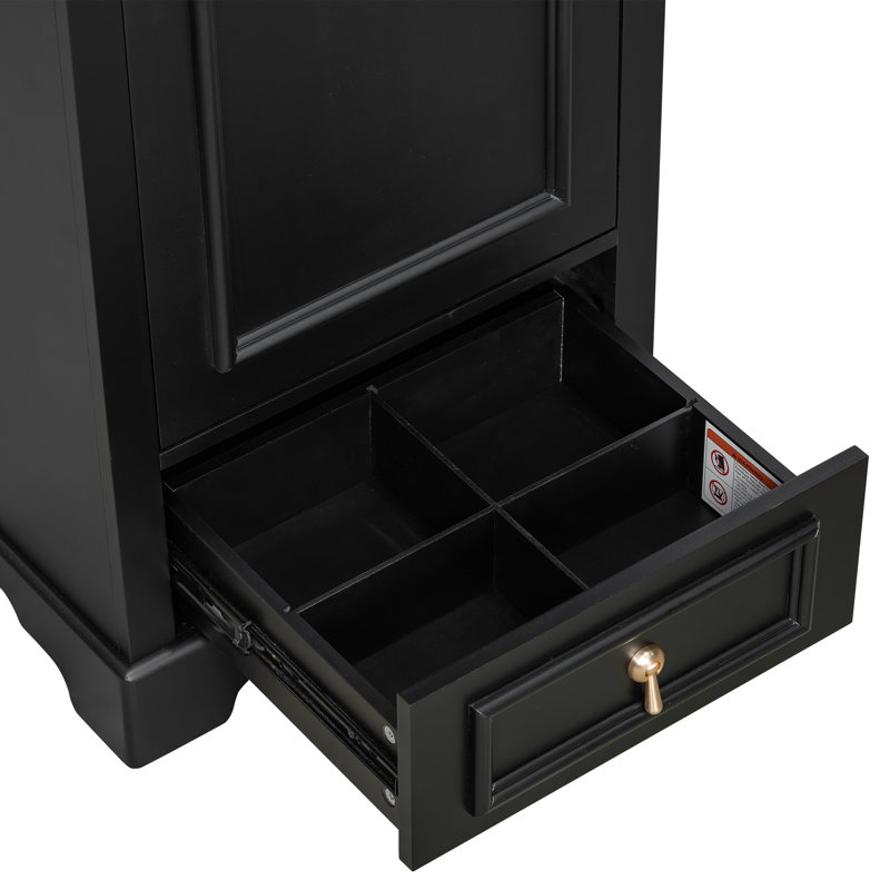Meuble-lavabo de 20 po avec lavabo en céramique, Noir