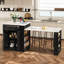 Îlot de cuisine avec table de salle à manger extensible 80,7 po Taunton, plateau en placage de marbre