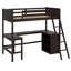 Lit mezzanine avec tablettes et bureau-423759733