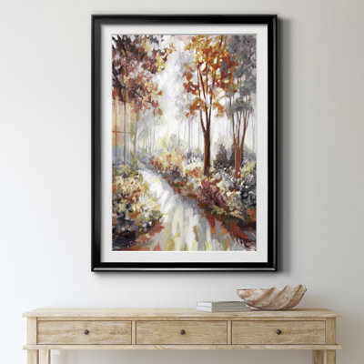 Woodland Glen - Matted and Framed Under Acrylic Glass, Large Living Room Wall Art