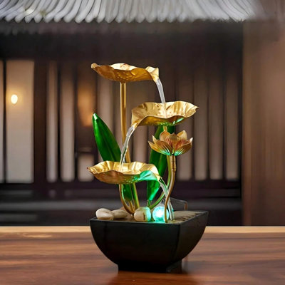 Gold Tabletop Water Fountain