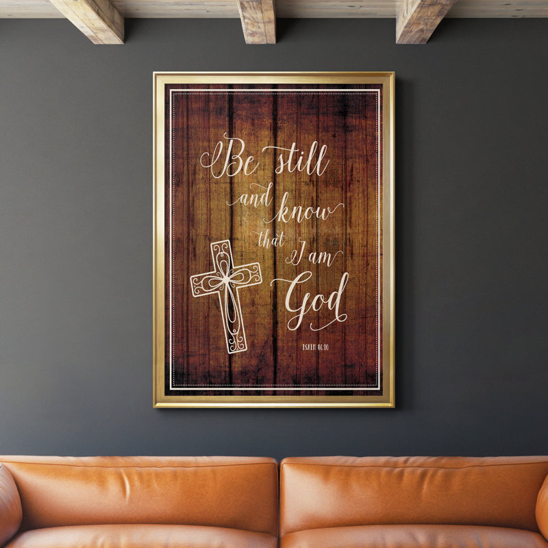 «Be Still», art textuel sur toile, Or, H 30,5 po x l 42,5 po x P 1,5 po