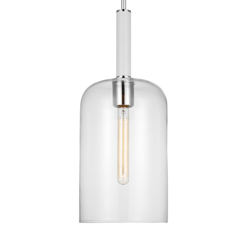 Luminaire suspendu cylindrique Emilia, Nickel poli