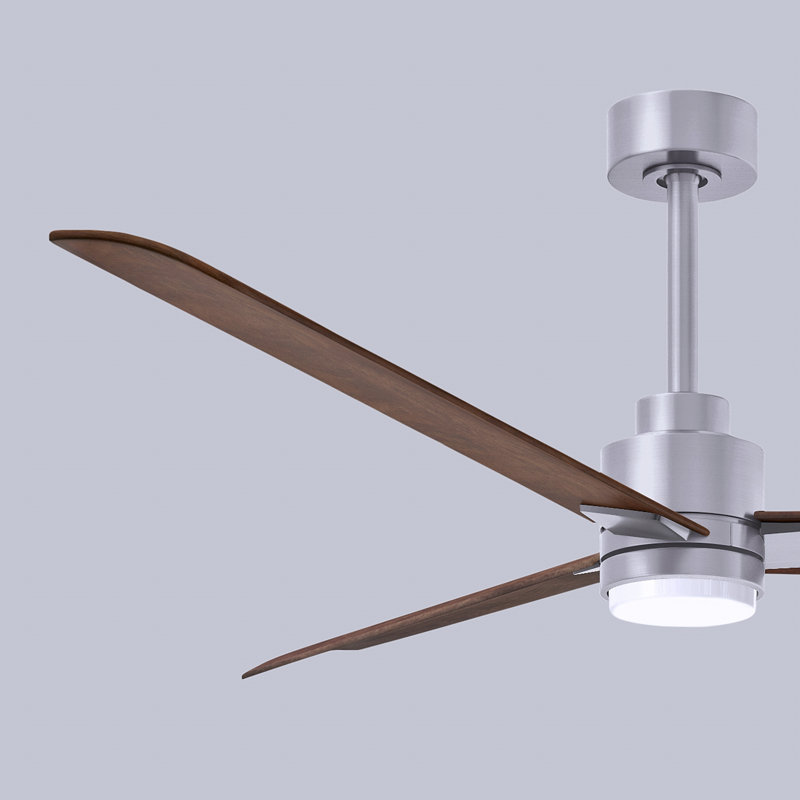 Ventilateur de plafond Alessandra, Noyer, Nickel brossé, 56"