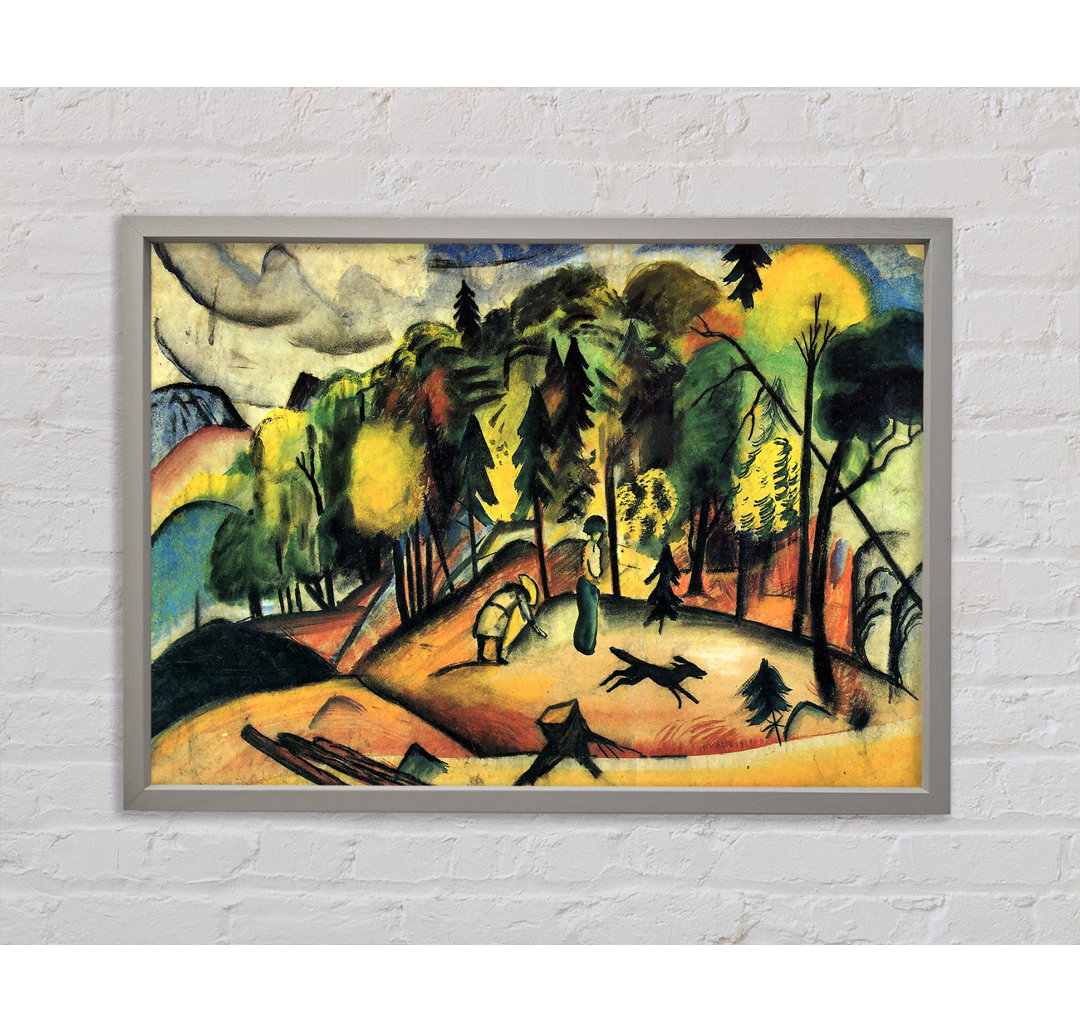 August Macke Waldspaziergang - Einzelner Bilderrahmen Kunstdrucke auf Leinwand